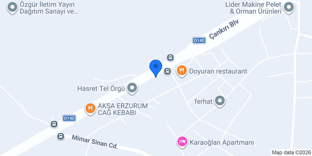 Akyurt Vinç konumu
