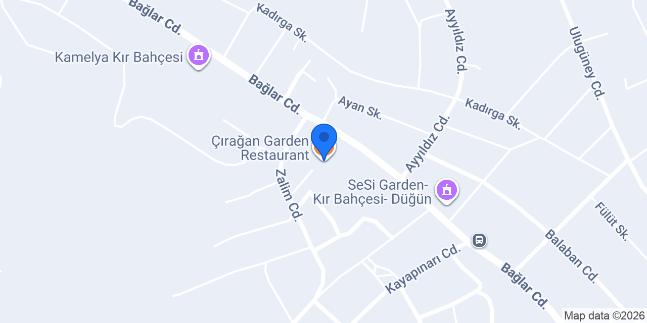 Çırağan Garden Restaurant konumu