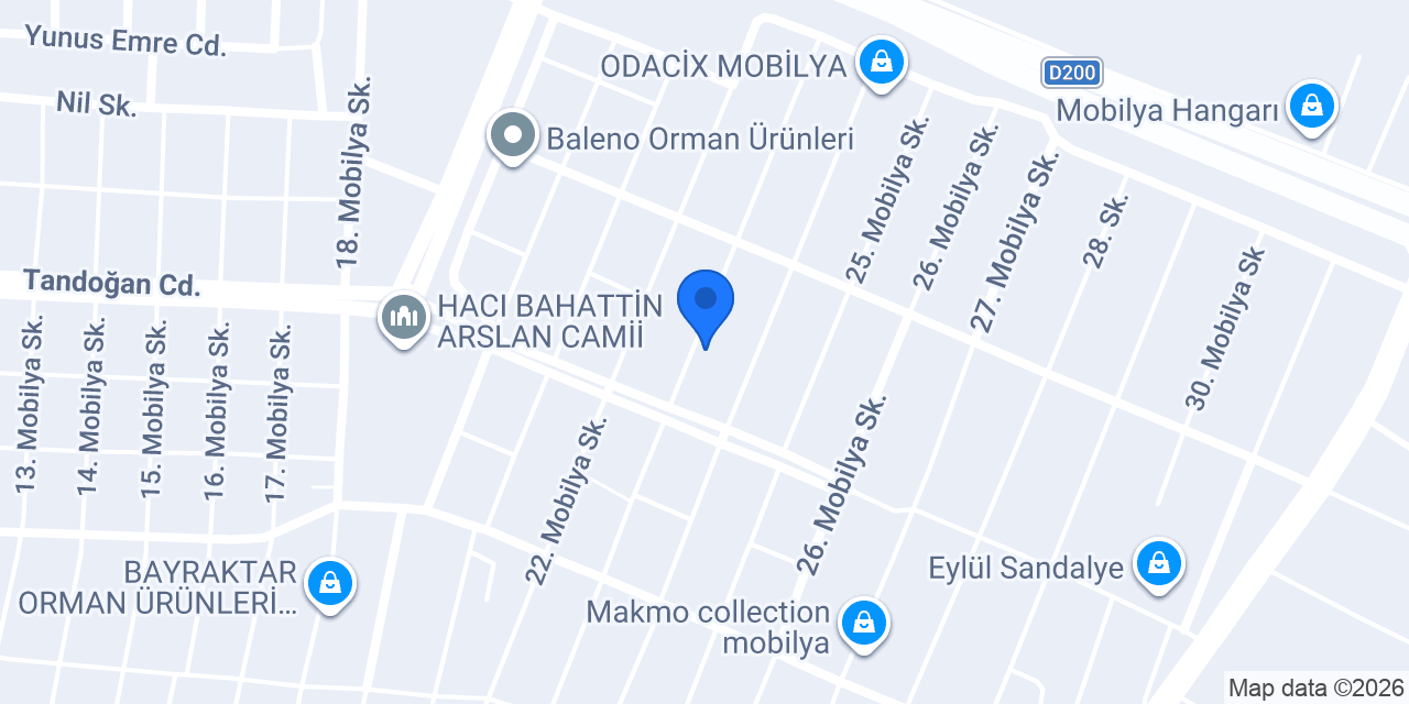 Çetin Group Mobilya konumu