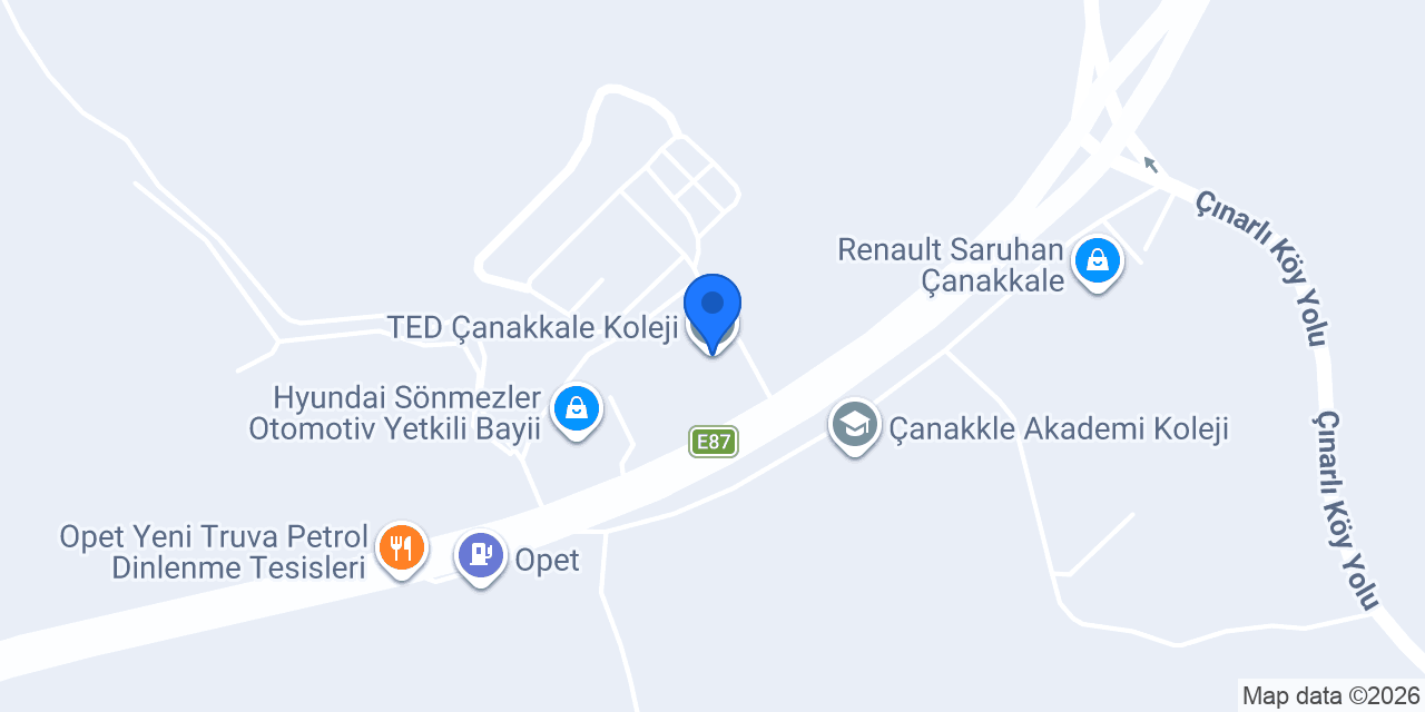 TED Çanakkale Koleji konumu