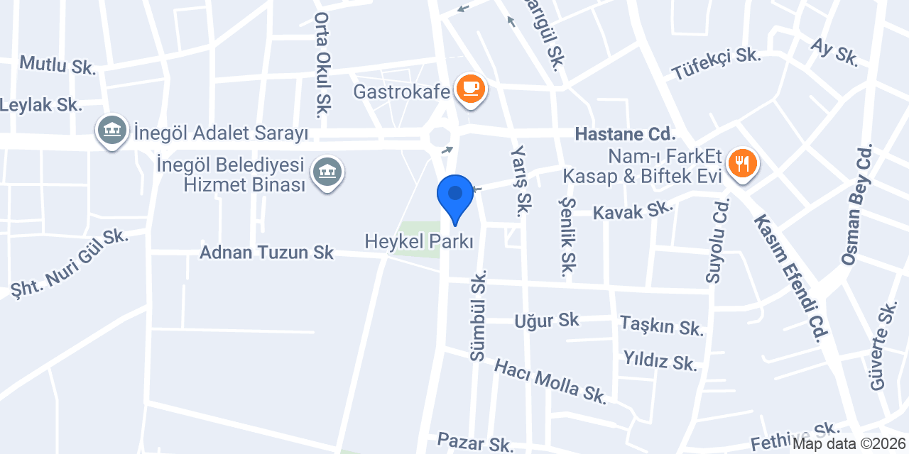 Damak Dondurma İnegöl konumu