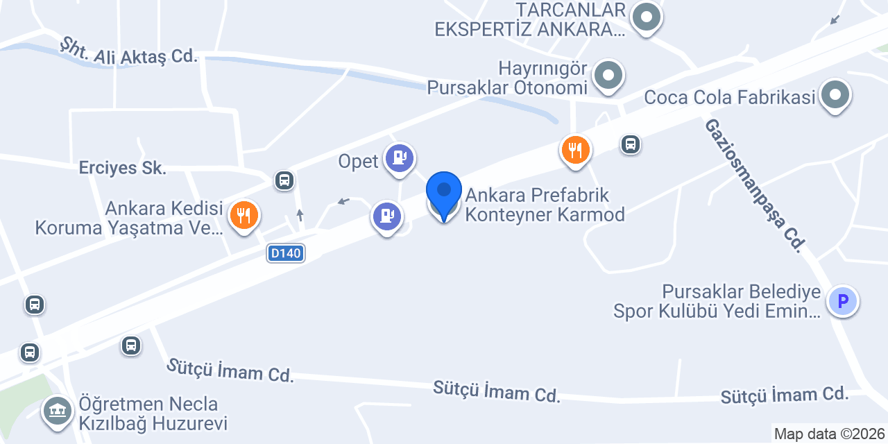 Ankara Prefabrik Konteyner Karmod konumu