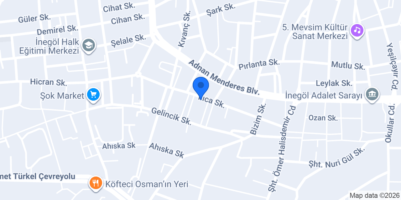 İnegöl Çözüm Kurs konumu