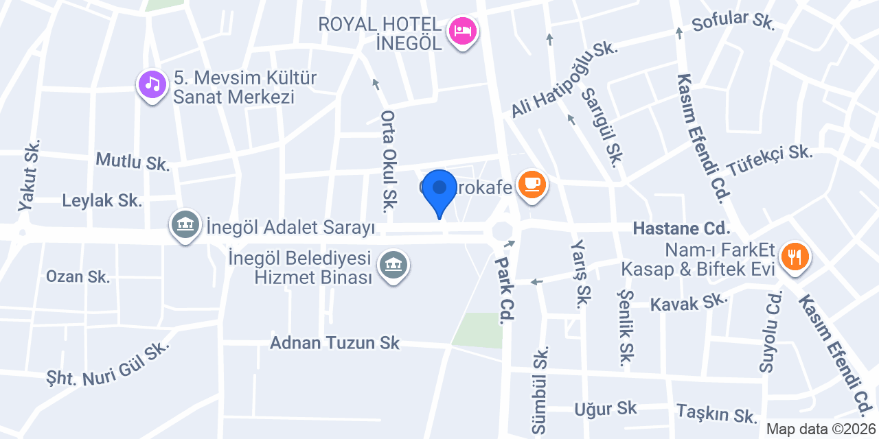 İnegöl Optik & Lens Evi konumu