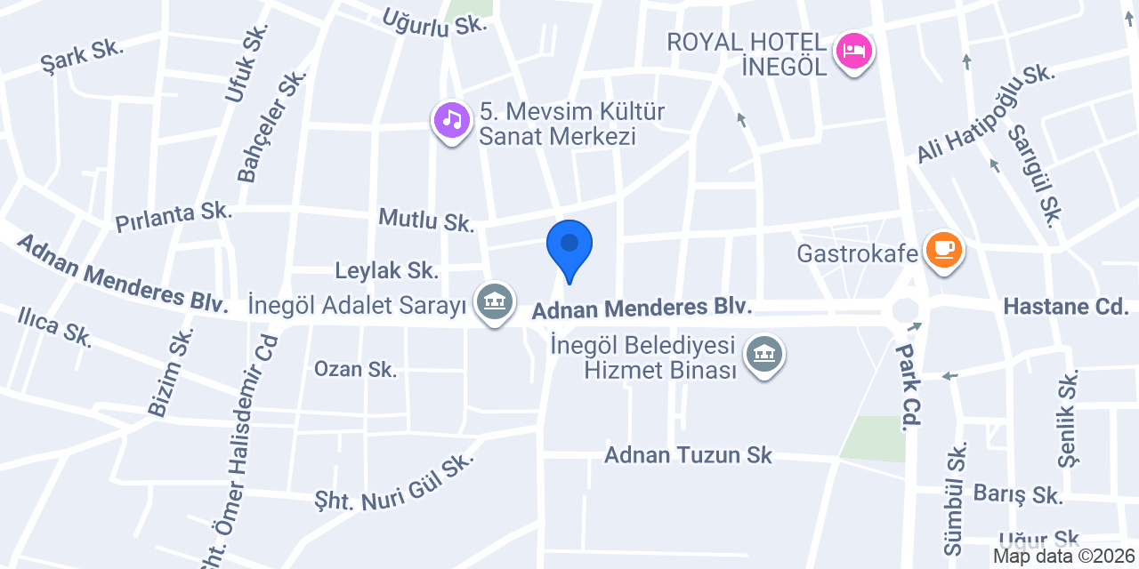 İnegöl Avukat Gizem AK KARADAYI konumu