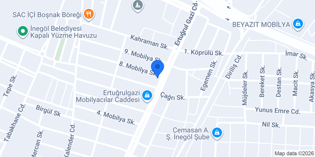 Akbank Sanayi İnegöl Şubesi konumu