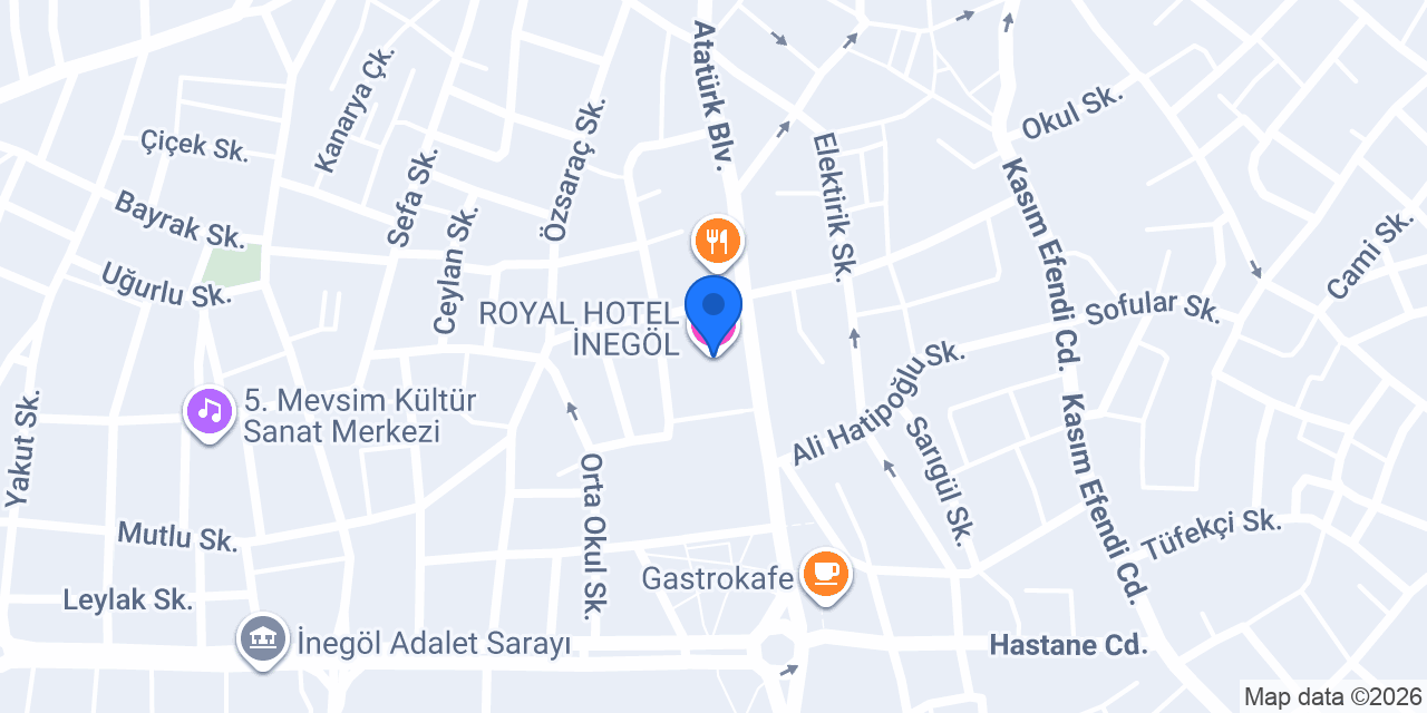 ROYAL HOTEL İNEGÖL konumu