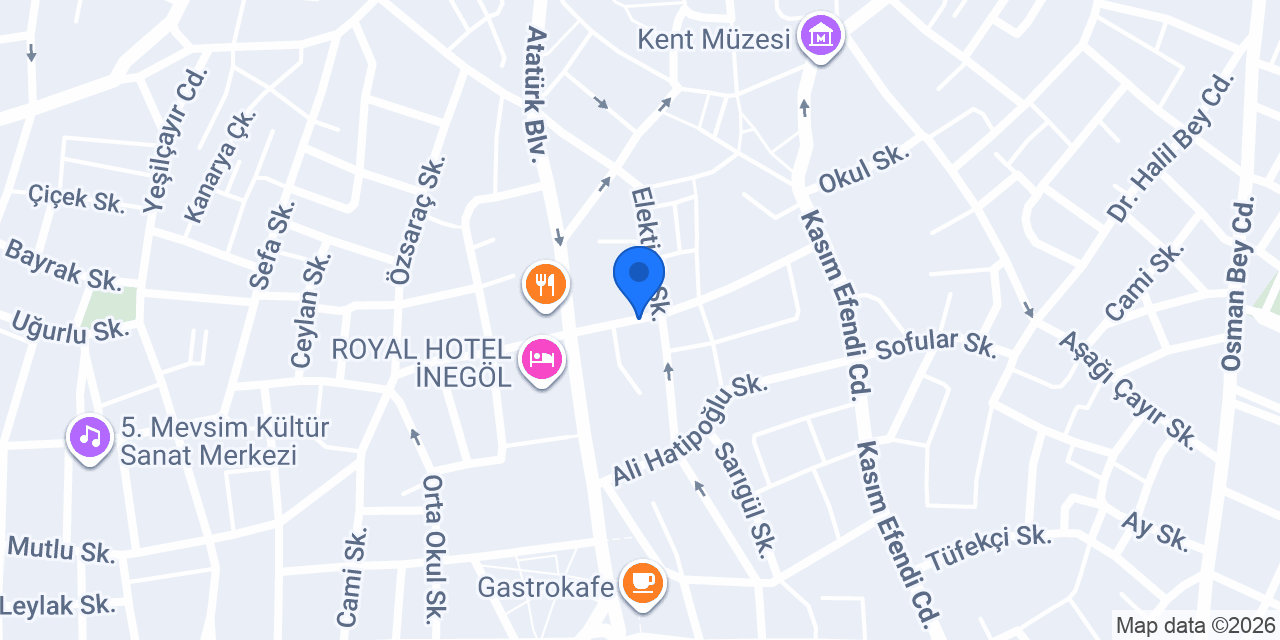 İNEGÖL AZEL SOUND SES KAYIT STÜDYOSU konumu