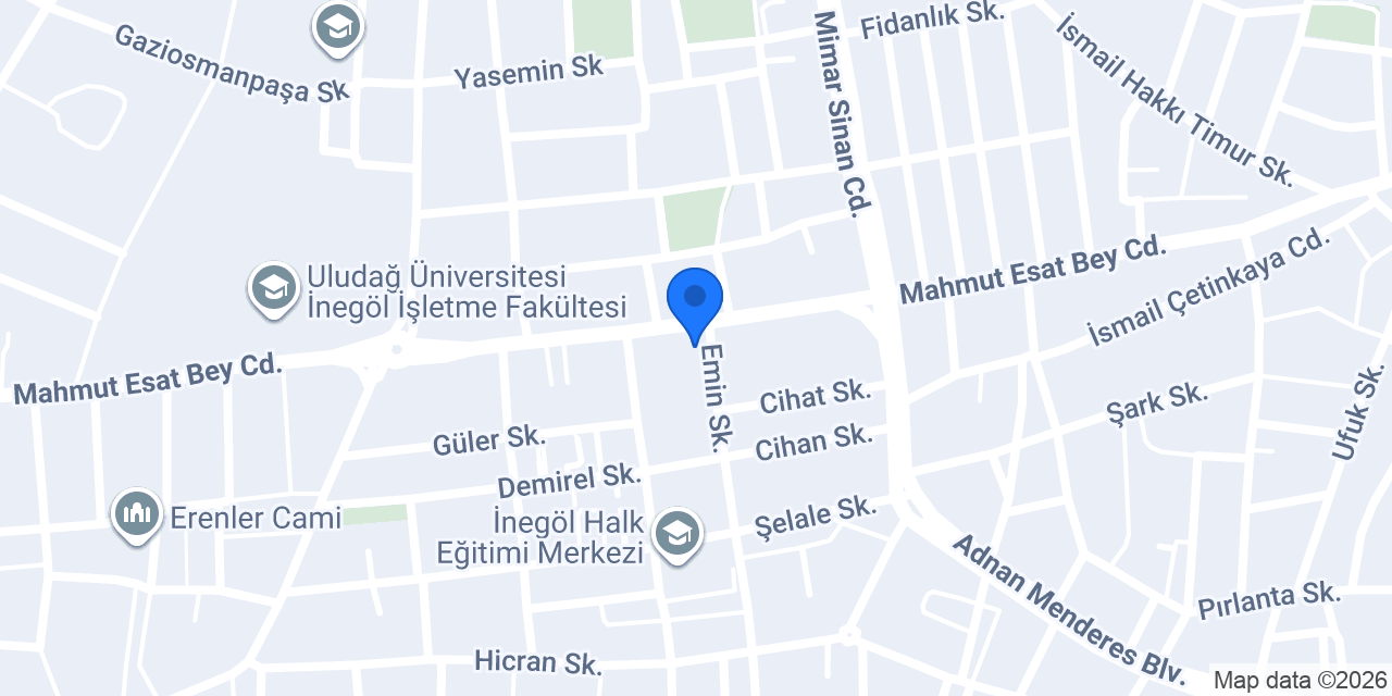 İnegöl Okyanus Pansiyon konumu