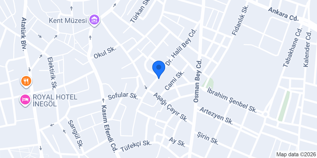İnegöl Mobilya Üreticileri konumu