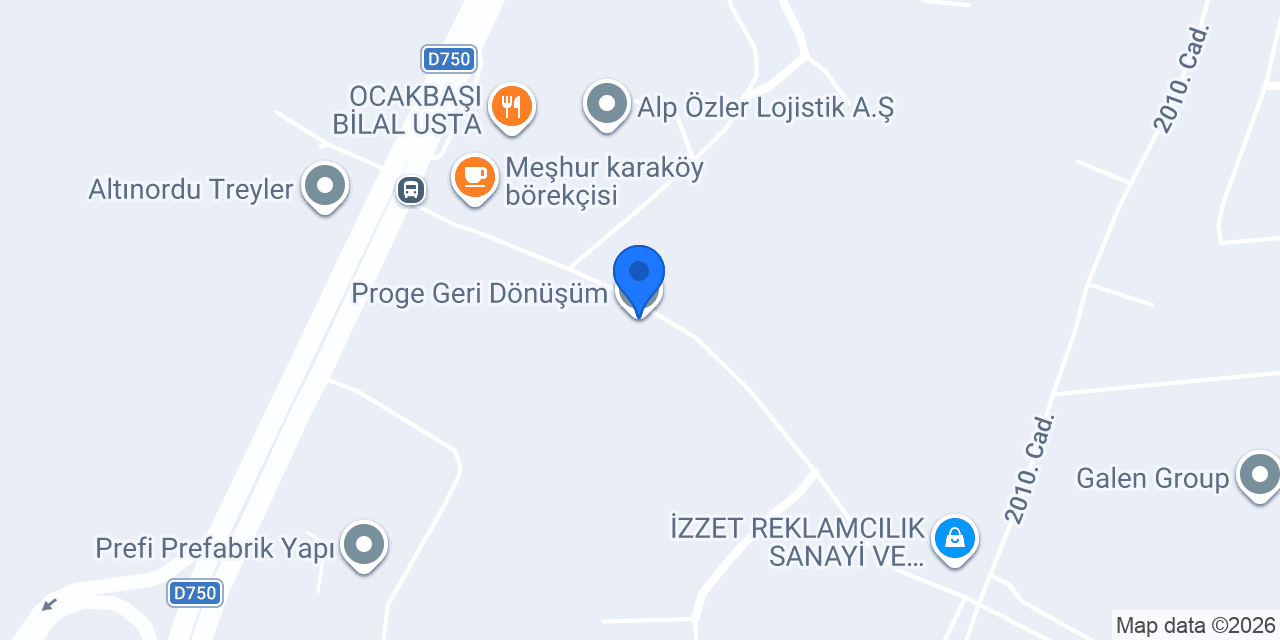 Proge Geri Dönüşüm konumu