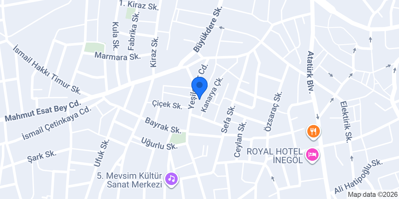 İNEGÖL ARTI EKSEN KURS MERKEZİ konumu