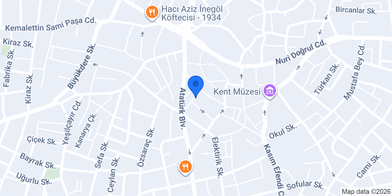 İnegöl Ferah Otel konumu