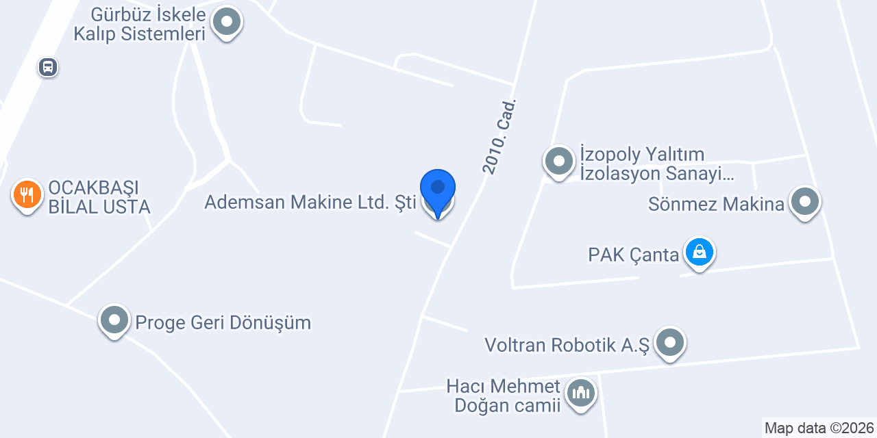 Ademsan Makine Ltd. Şti. konumu