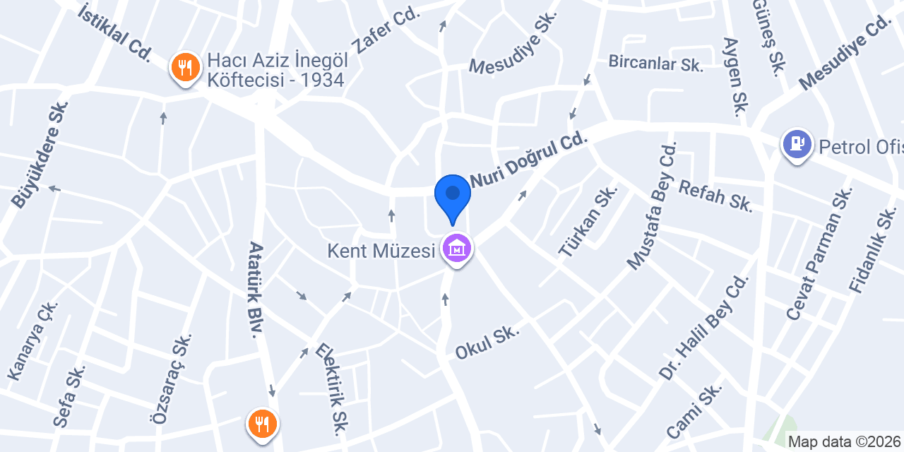 Alkuş Turizm İnegöl Şb. konumu