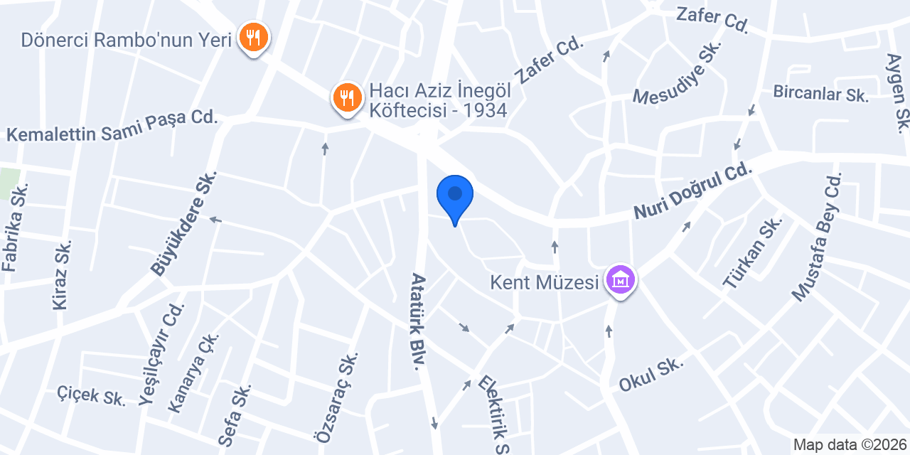 İnegöl Deniz Emlak konumu