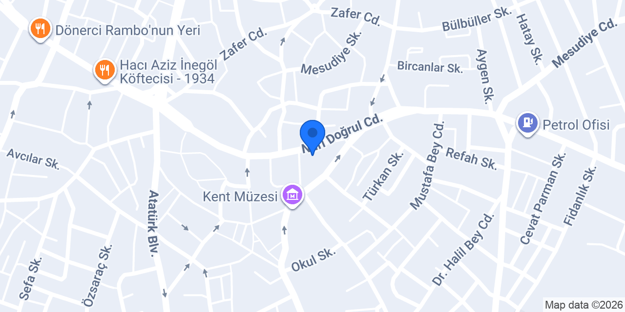 Vakıf Katılım İnegöl Şubesi konumu