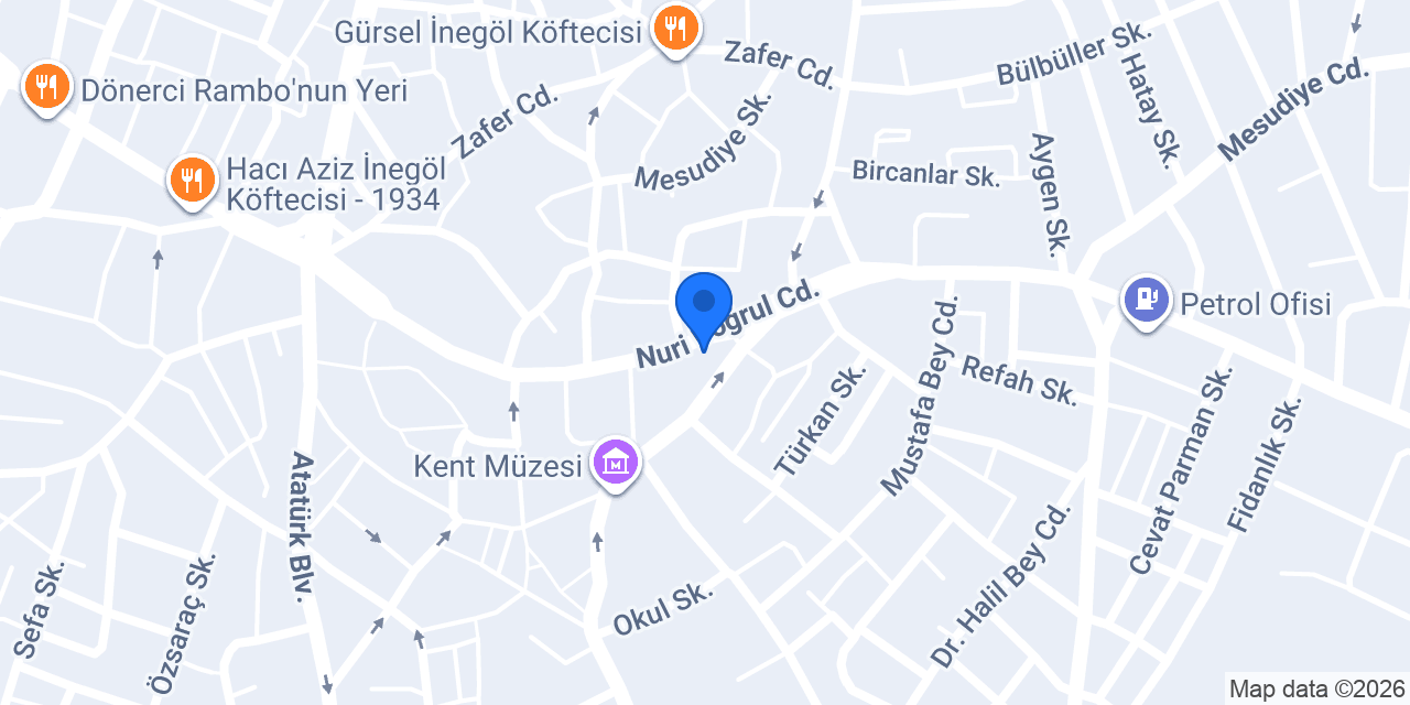 Eminevim Bursa İnegöl Şube konumu