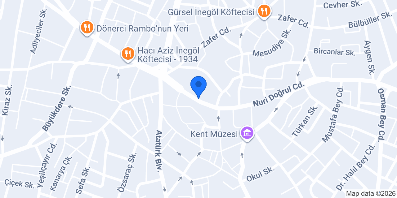 HAYAT TUR İnegöl konumu