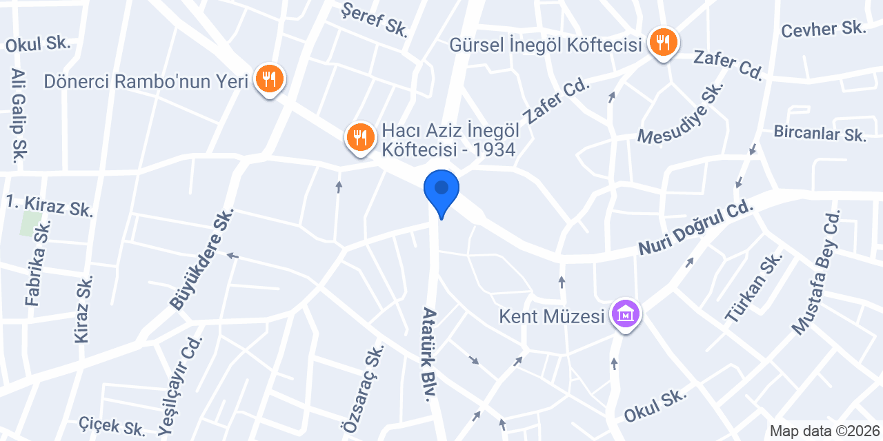 Şehir Lokantası İnegöl konumu
