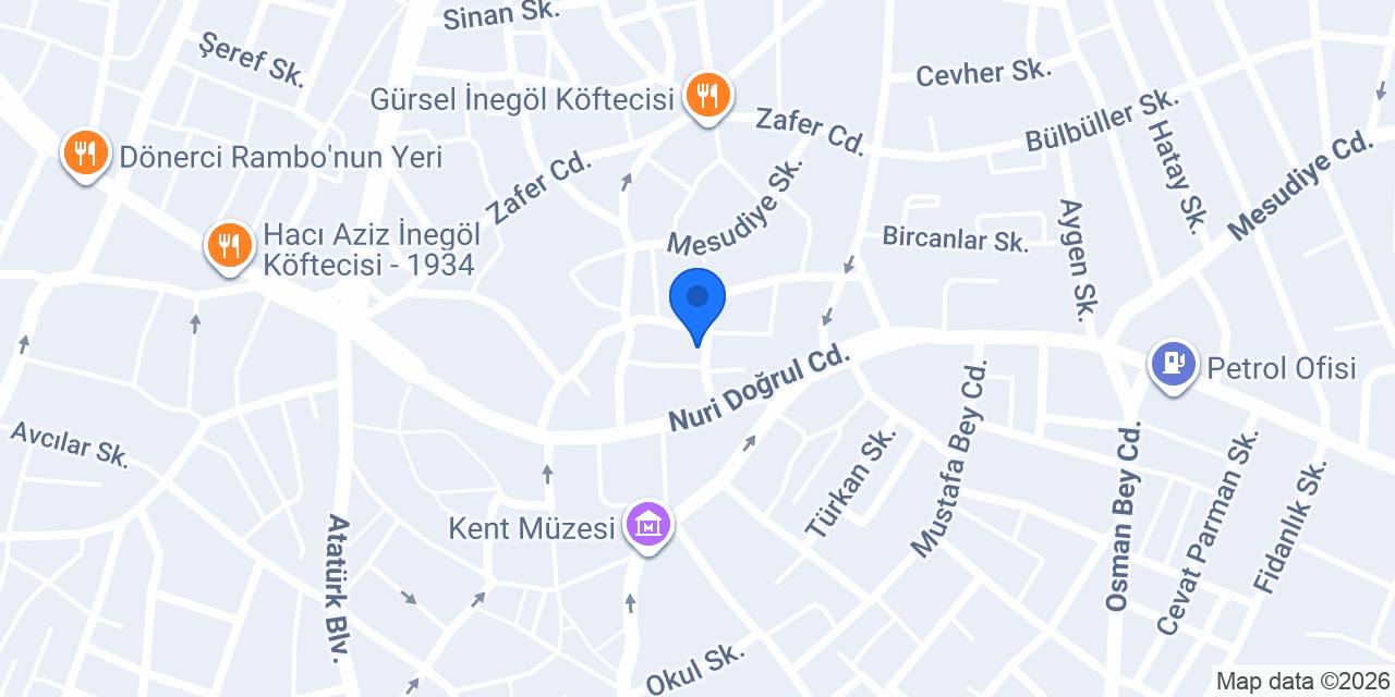 İnegöl Yeni Hamamı konumu