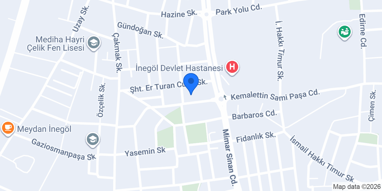 İnegöl Yonca Veteriner Kliniği konumu