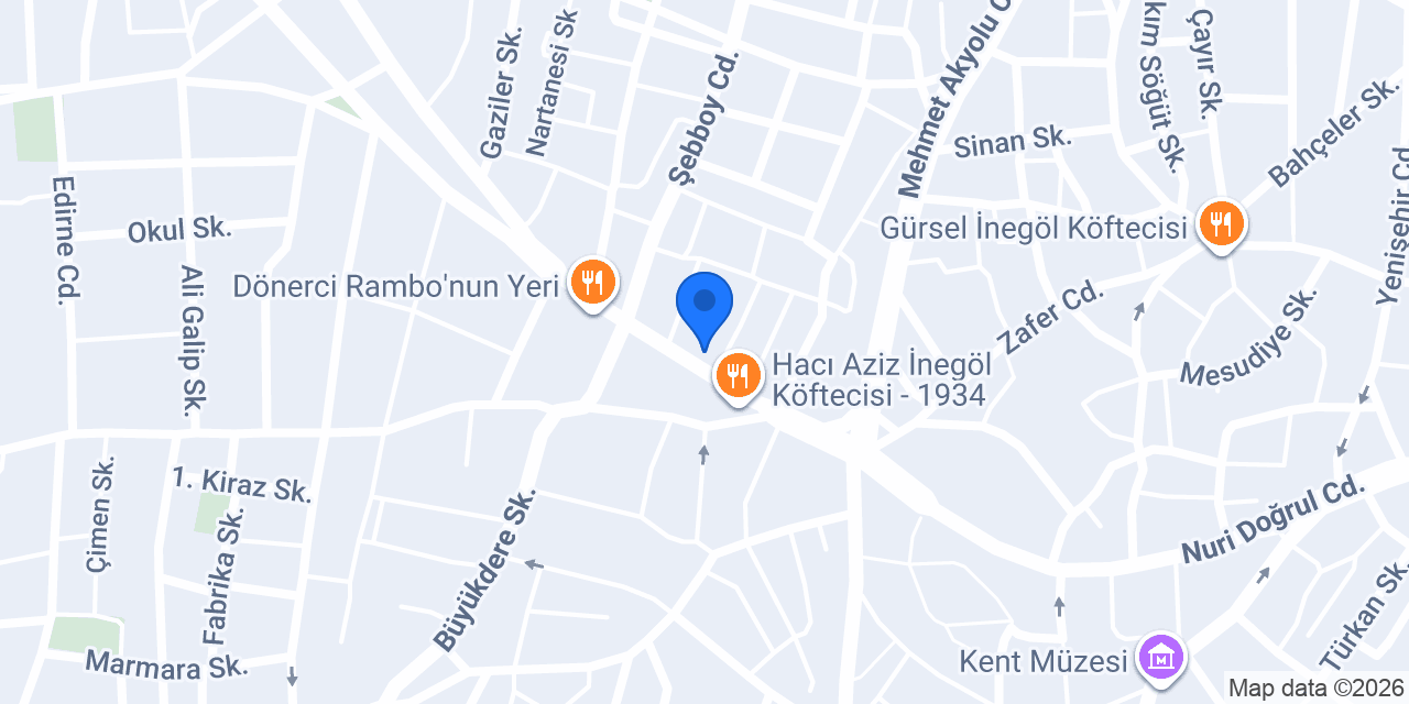 Yakşi Izgara İnegöl Köftecisi konumu