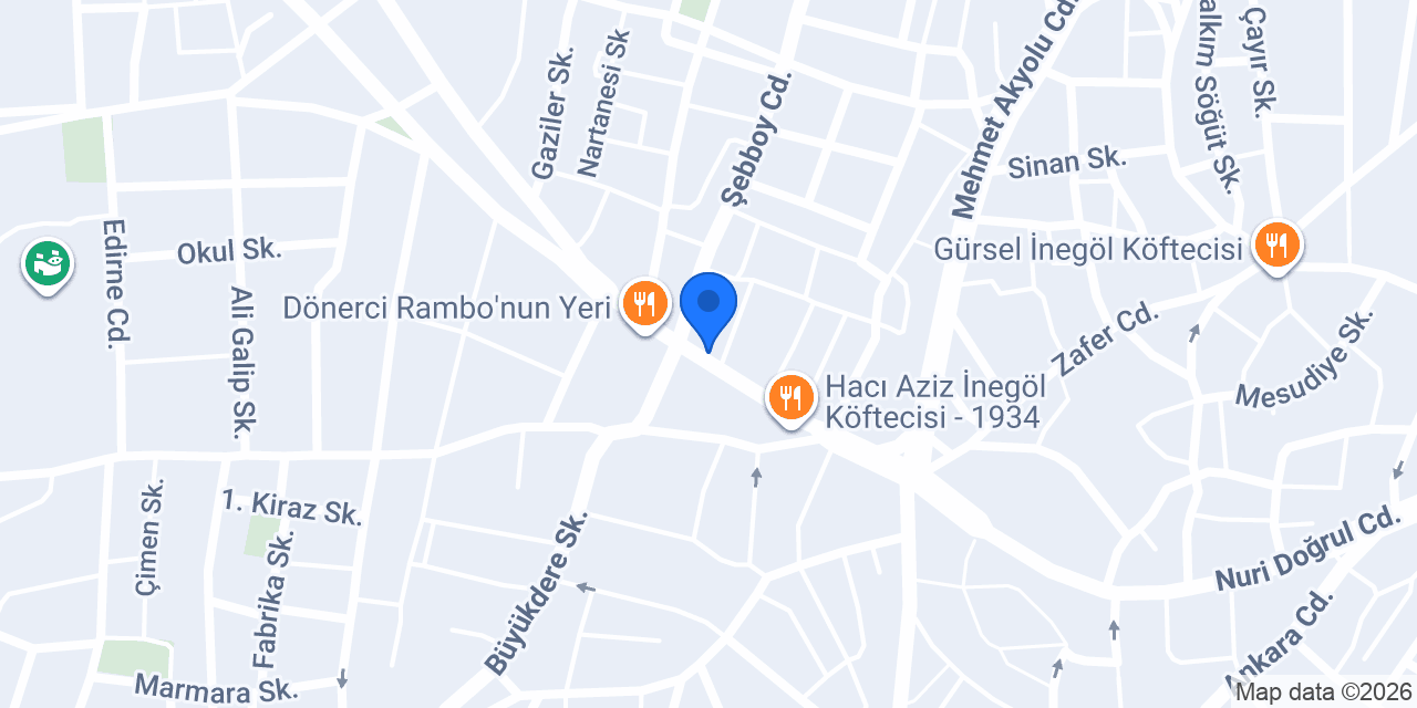 Nİ-BA Nizip Baklavaları İnegöl Şubesi konumu