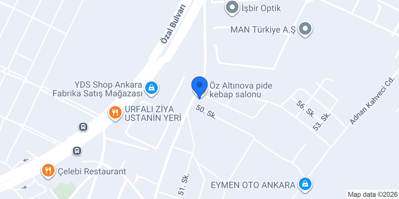 Öz Altınova pide kebap salonu konumu