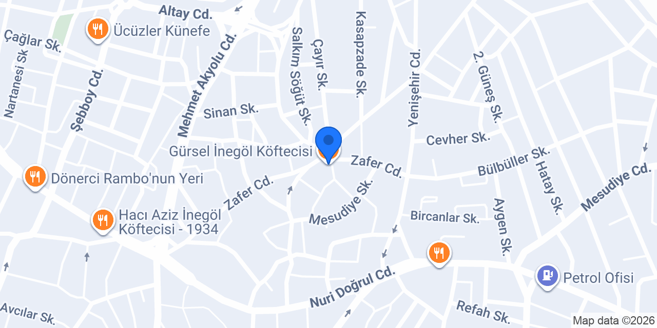 Gürsel İnegöl Köftecisi konumu