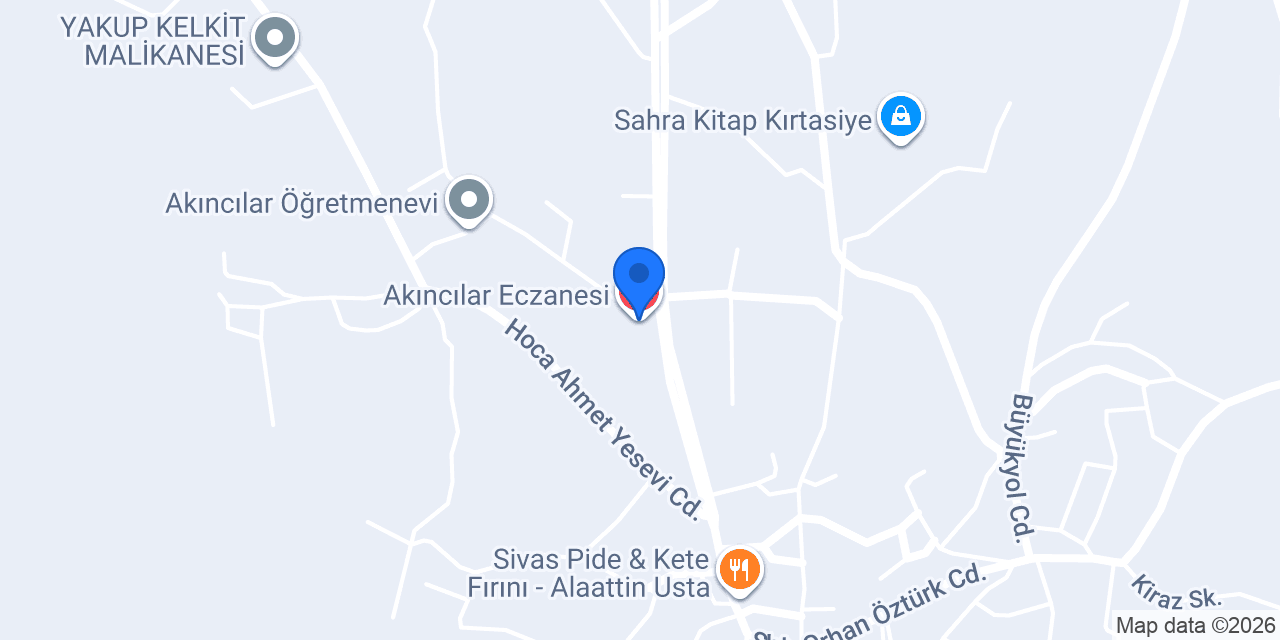 Akıncılar Eczanesi konumu