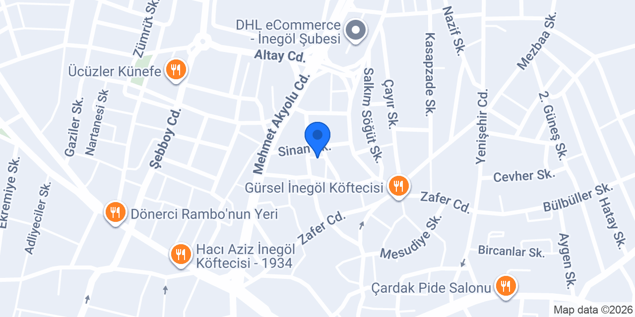 Yalçın oto kiralama konumu
