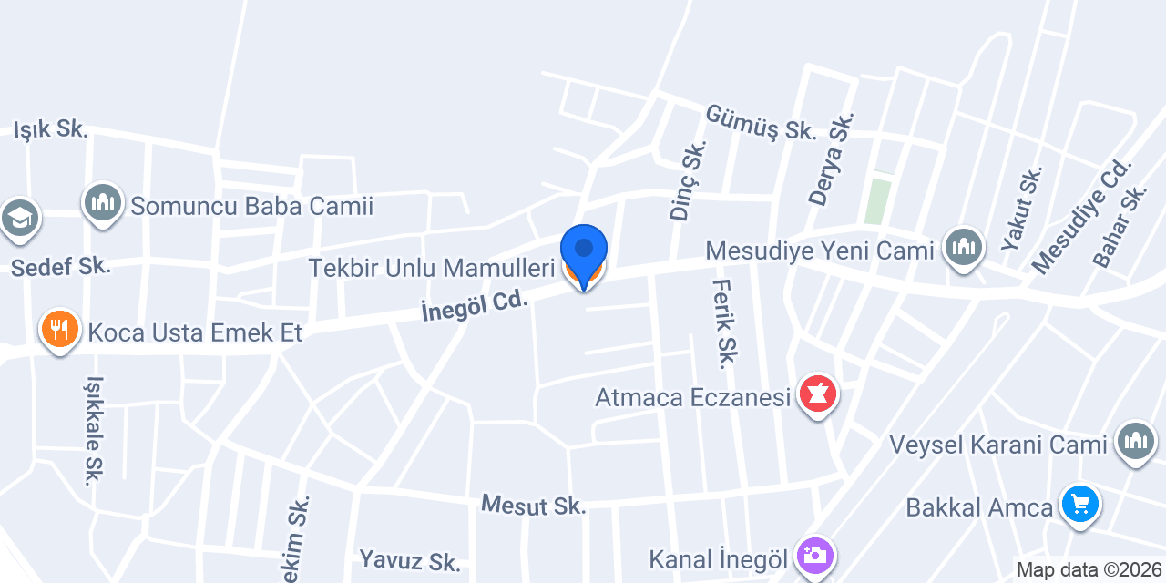 Tekbir Unlu Mamulleri konumu