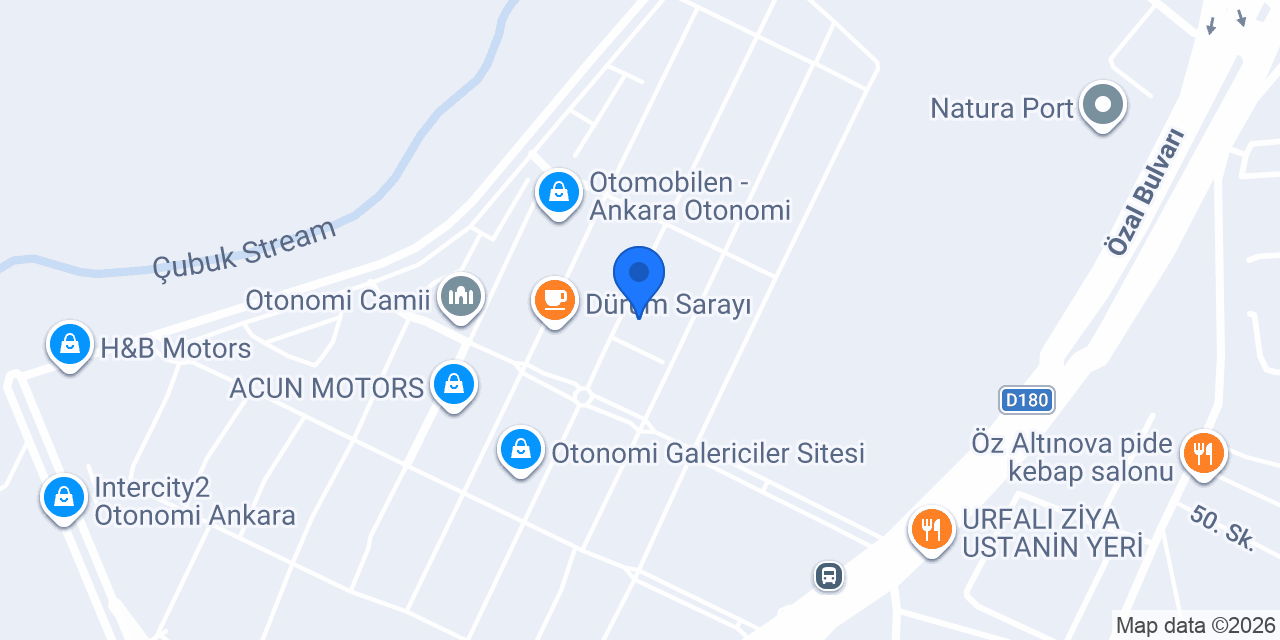 Çınar Otomotiv konumu