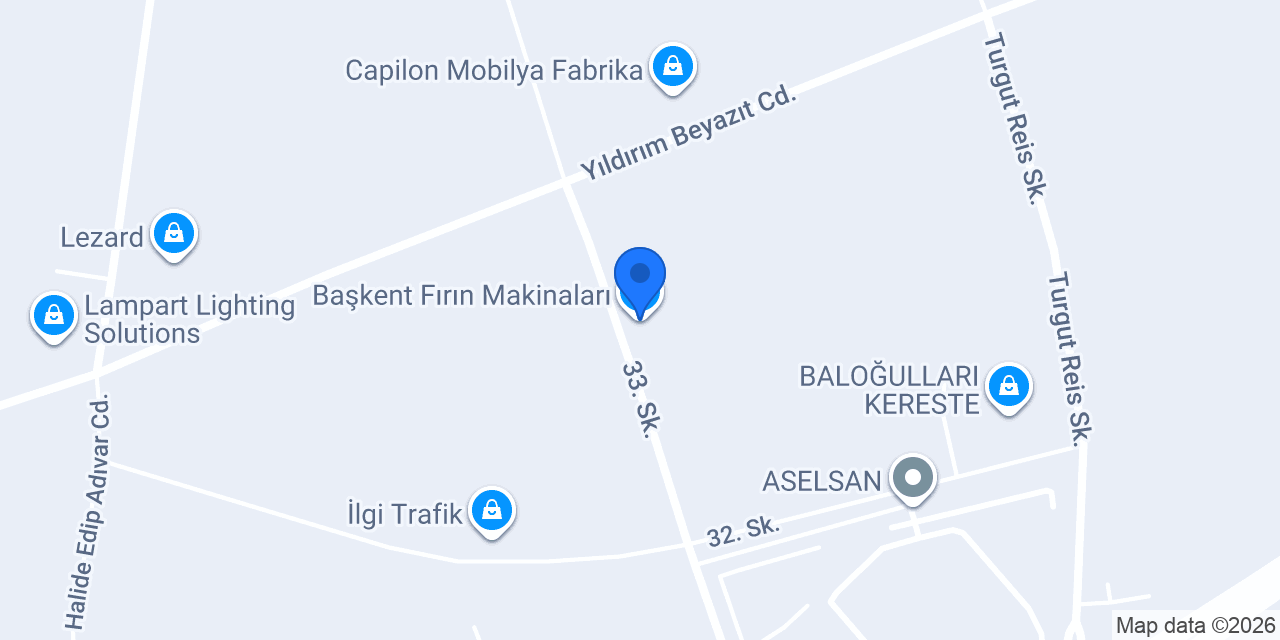 Başkent Fırın Makinaları konumu
