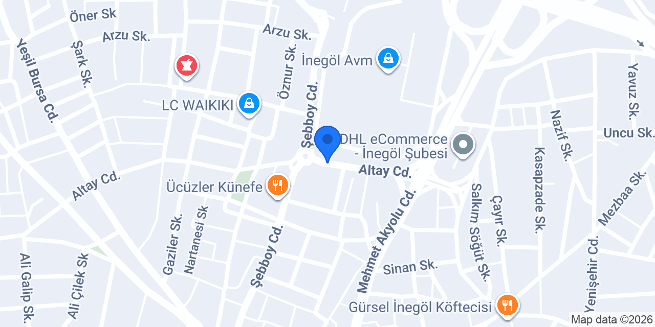 Şekerbank İnegöl AVM konumu