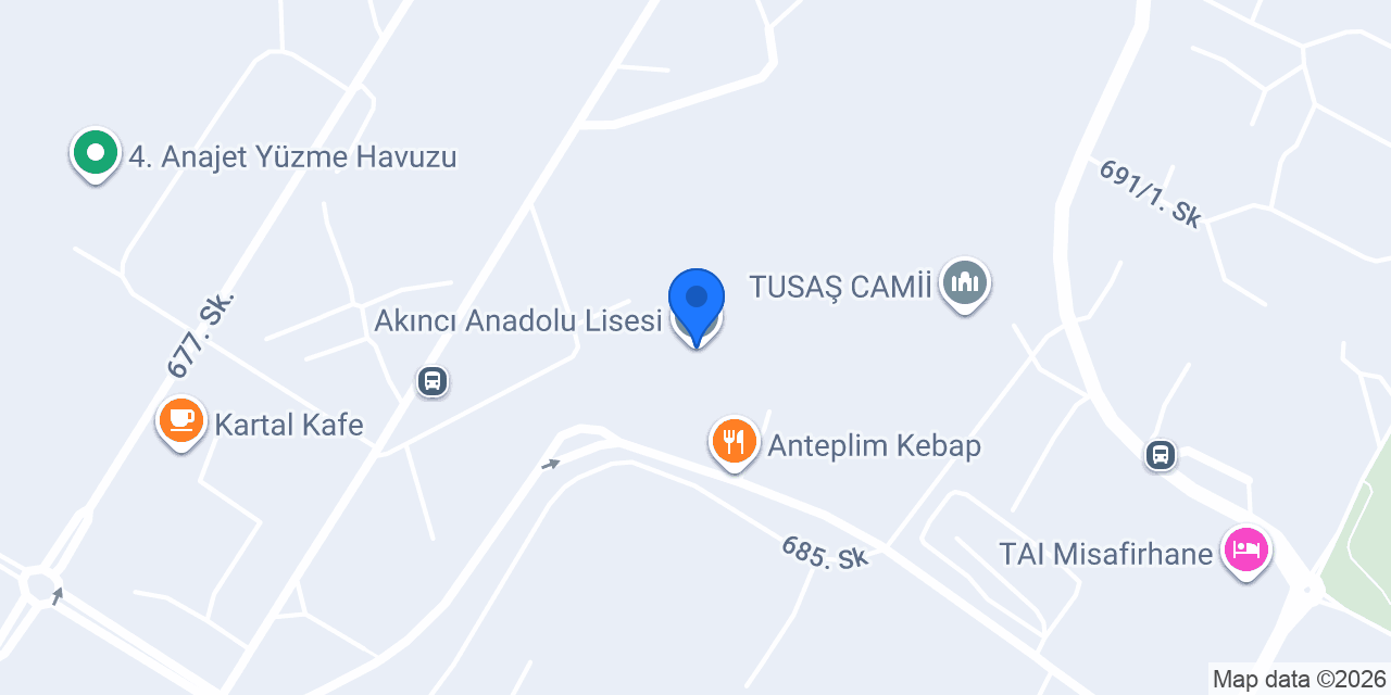 Akıncı Anadolu Lisesi konumu