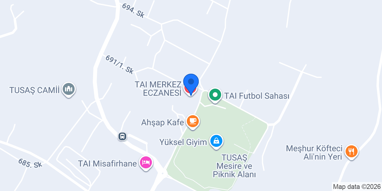 TAI MERKEZ ECZANESİ konumu