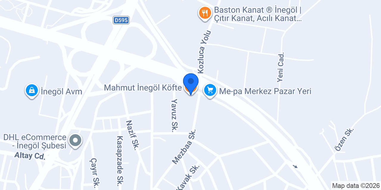 Mahmut İnegöl Köfte konumu