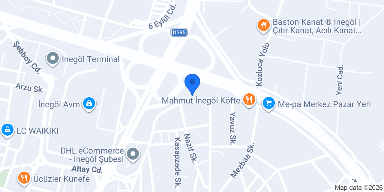 UEDAŞ İnegöl İşletmesi konumu