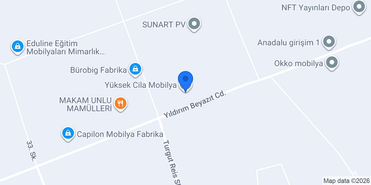 Yüksek Cila Mobilya konumu
