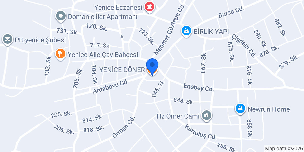 YENİCE DÖNER konumu