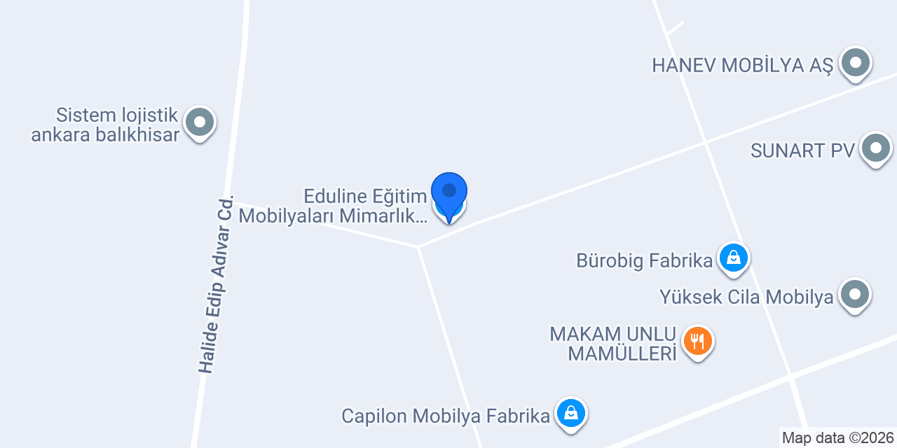 Eduline Eğitim Mobilyaları Mimarlık İnşaat San.Tic. A.Ş. konumu