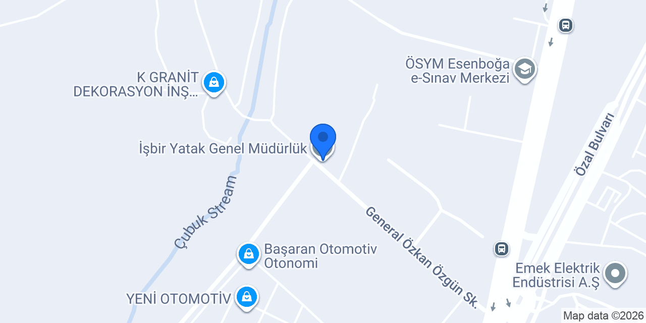 İşbir Yatak Genel Müdürlük konumu