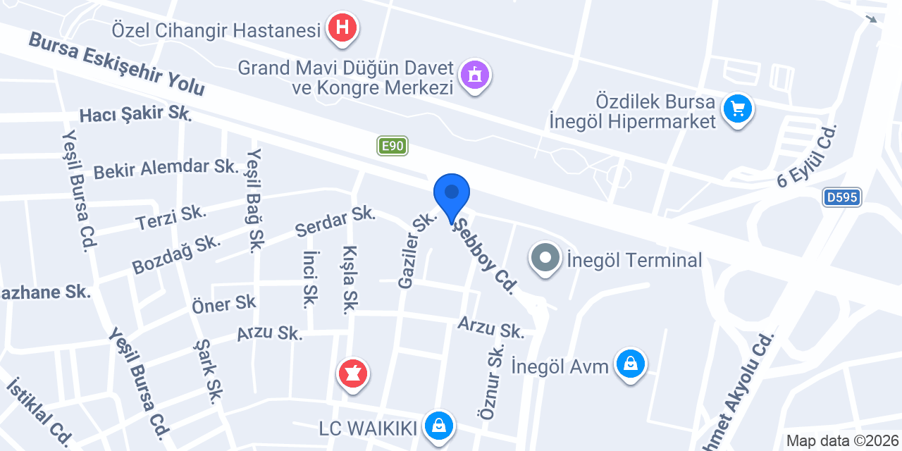 İnegöl Pedagog konumu