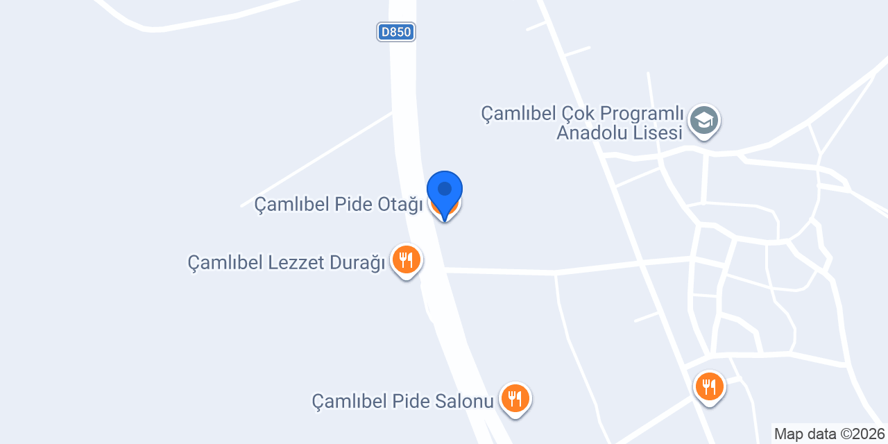 Çamlıbel Pide Otağı konumu