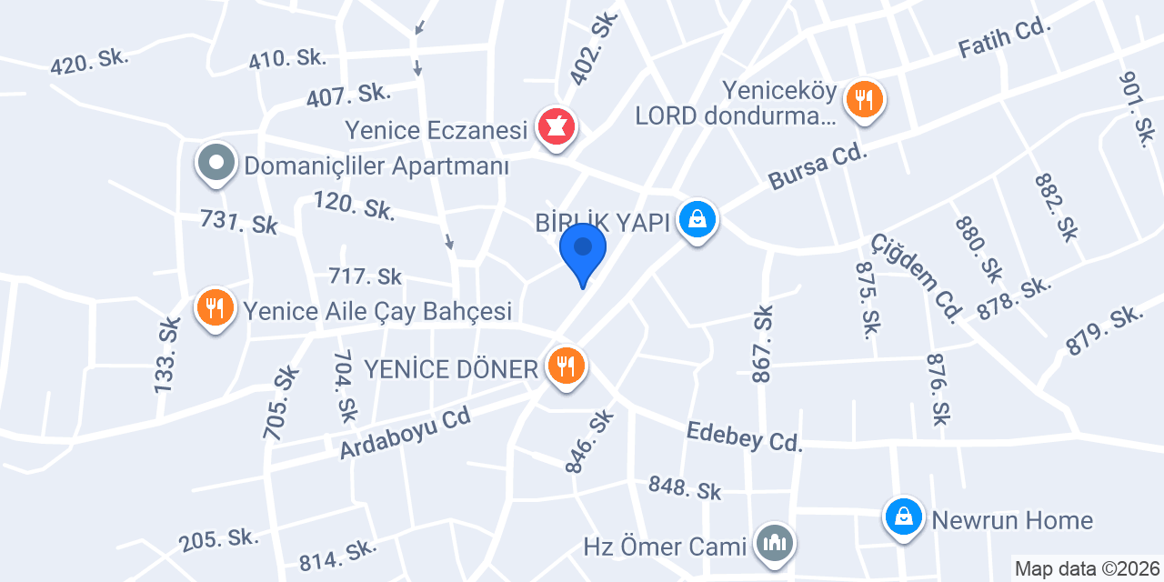Yılmazlar ekmek fırını konumu