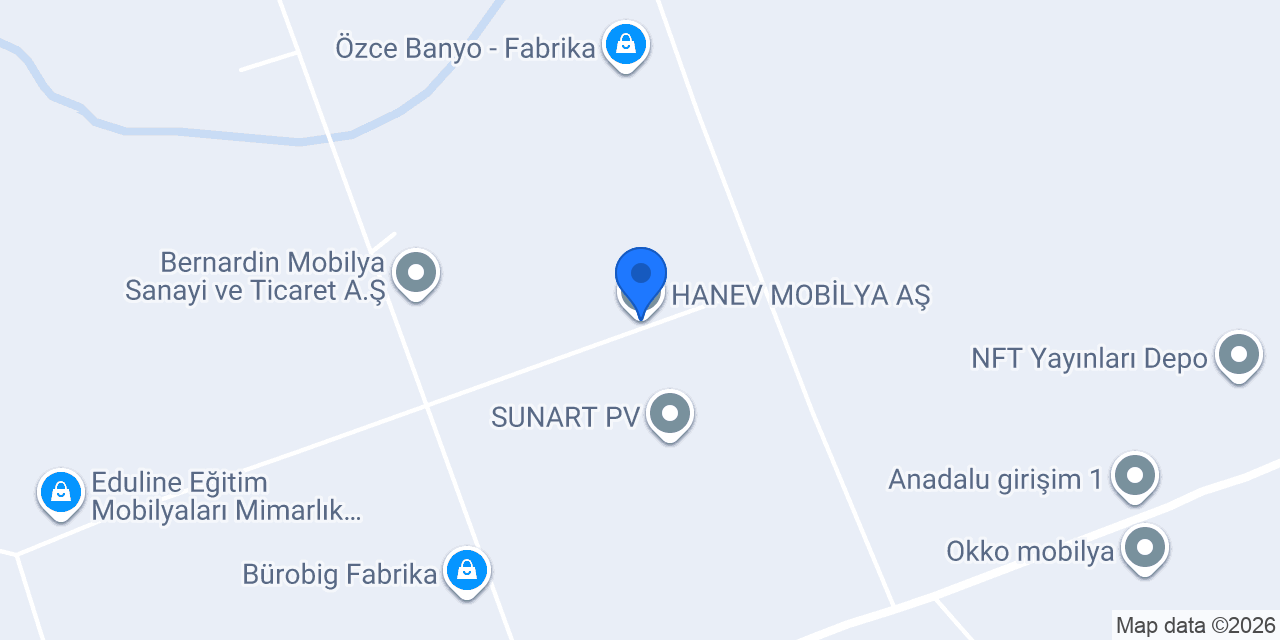 HANEV MOBİLYA AŞ. konumu