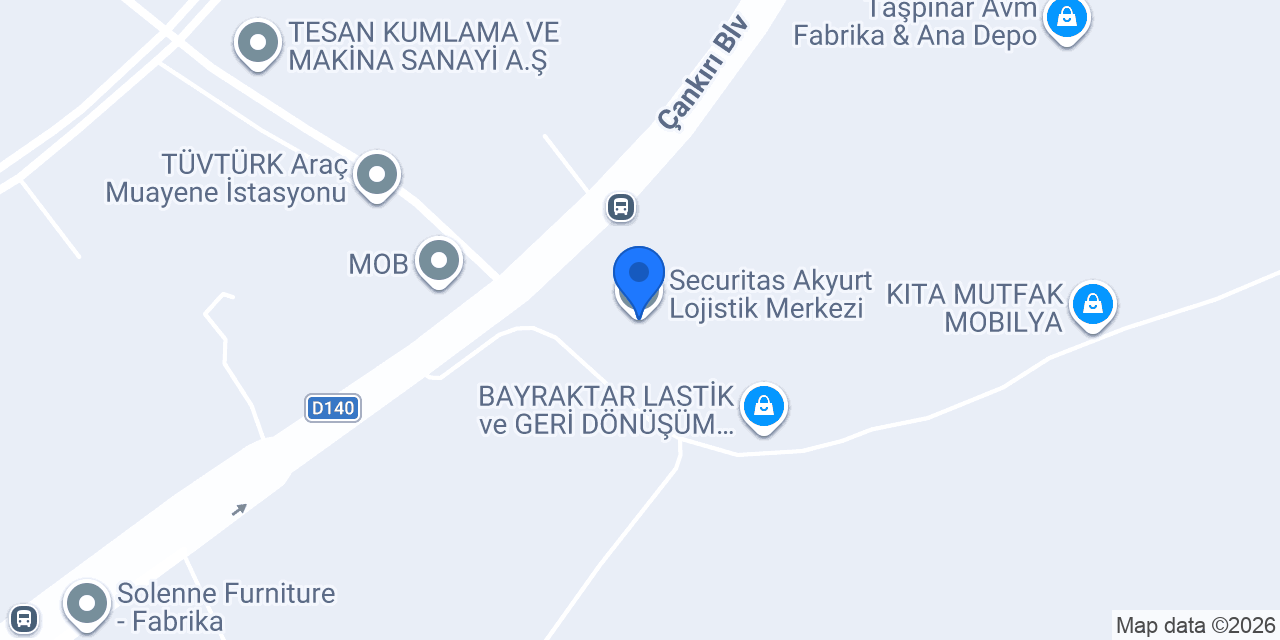 Securitas Akyurt Lojistik Merkezi konumu