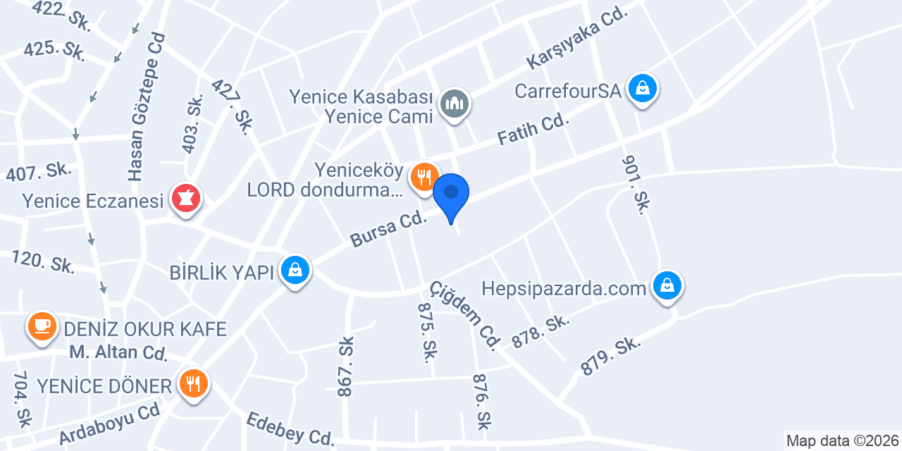 Yenice Belediyesi İtfaiyesi konumu